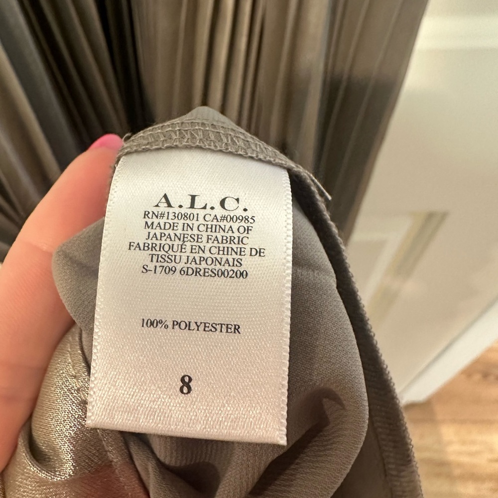 A.L.C. Renzo Pleated Halter Dress Size 8 - Picture 6 of 7